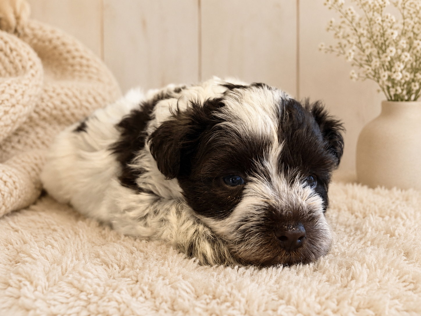 Ranger, Liver Roan Miniature Schnauzer puppy (available)