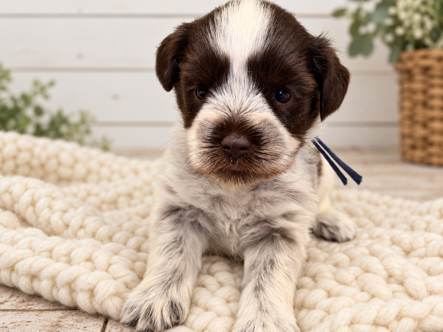 Banji, Liver parti Miniature Schnauzer puppy (available)