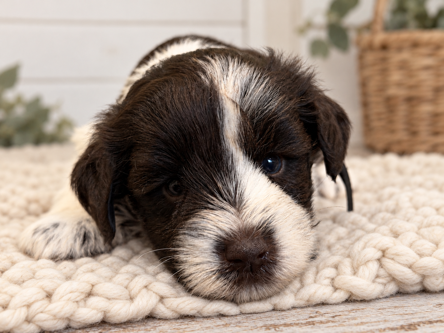 Cooper, Liver parti Miniature Schnauzer puppy (available)