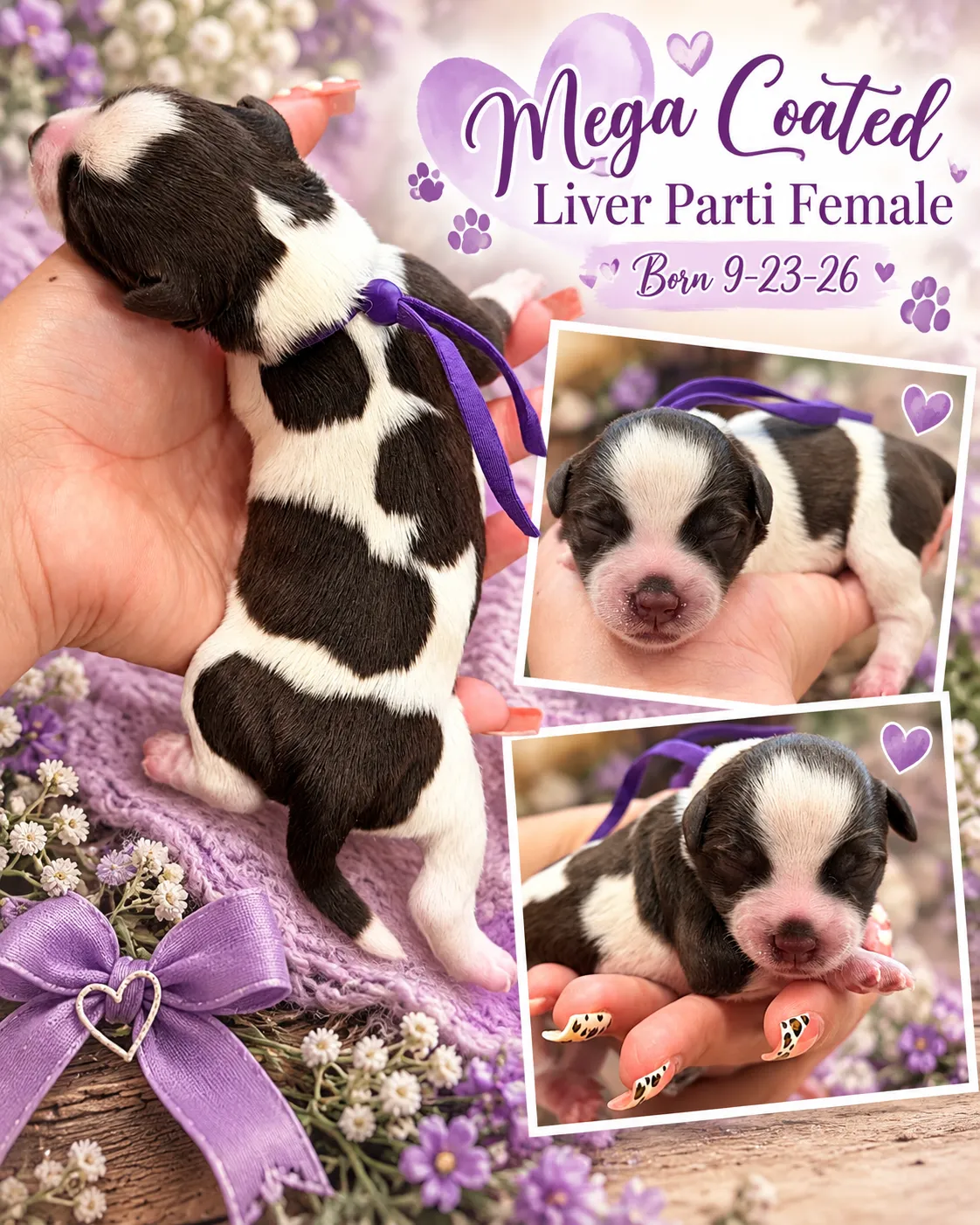 Hazel, liver parti Miniature Schnauzer puppy